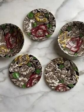 Vintage Antique Myotonic Son & Co Bermude Salad Bowls & Saucer Plates
